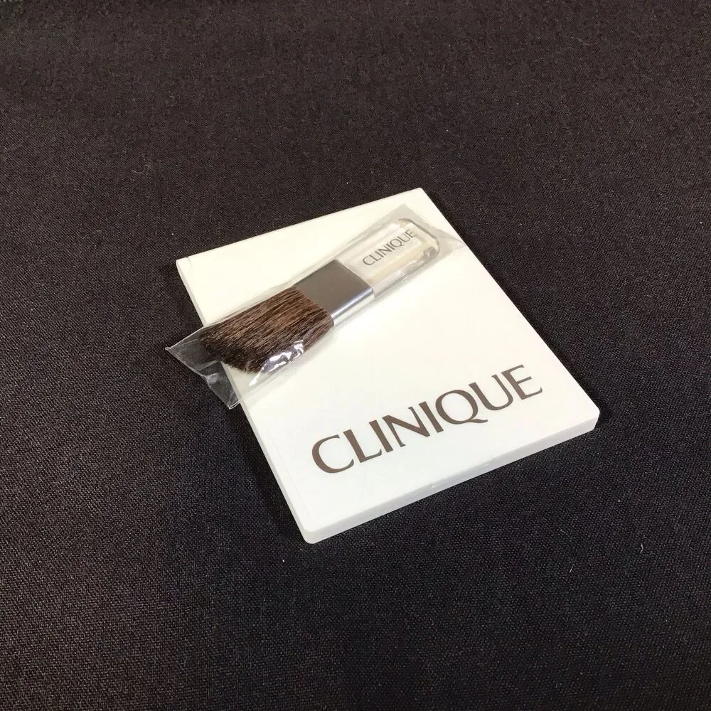 Clinique Mini Foundation Buff Brush & Compact Mirror White New